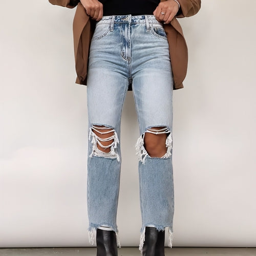 UrbanEase™ High Waist Loose Straight Trousers Women Jeans